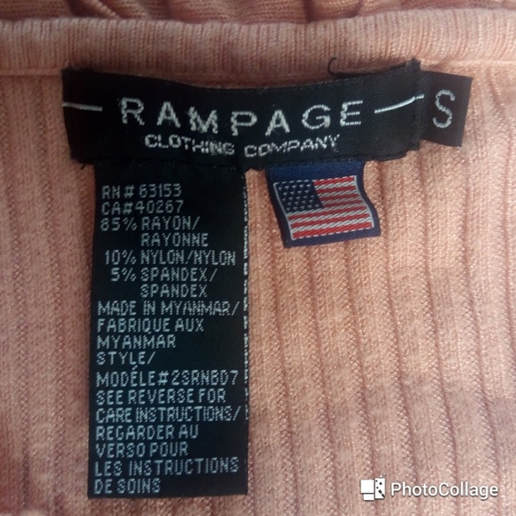 Salmon Pink Rampage Ruffle Top Size Small - Picture 2 of 3